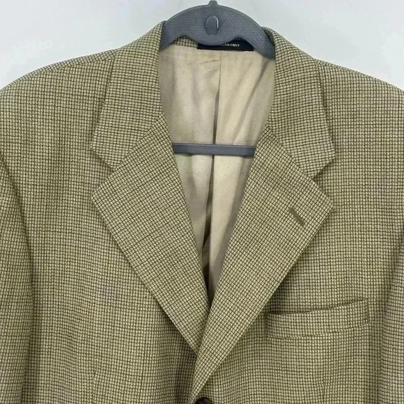 VTG Givenchy Monsieur Worsted Wool Suit Sport Jacket Blazer Houndstooth Sz 42R - Picture 2 of 16